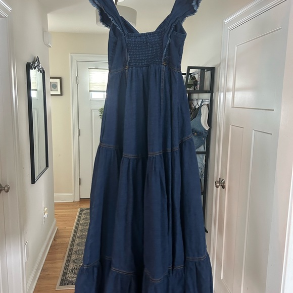 Anthropologie Denim Dress in size xxs. Worn twice. $100 or best offer. - Picture 4 of 4